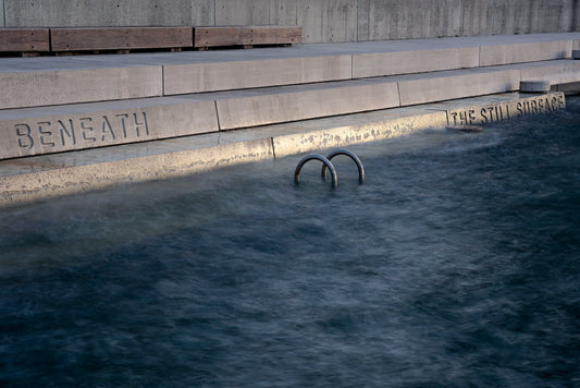 Color photograph still water surface reflections contemplative serene spiritual photography calm Sydney